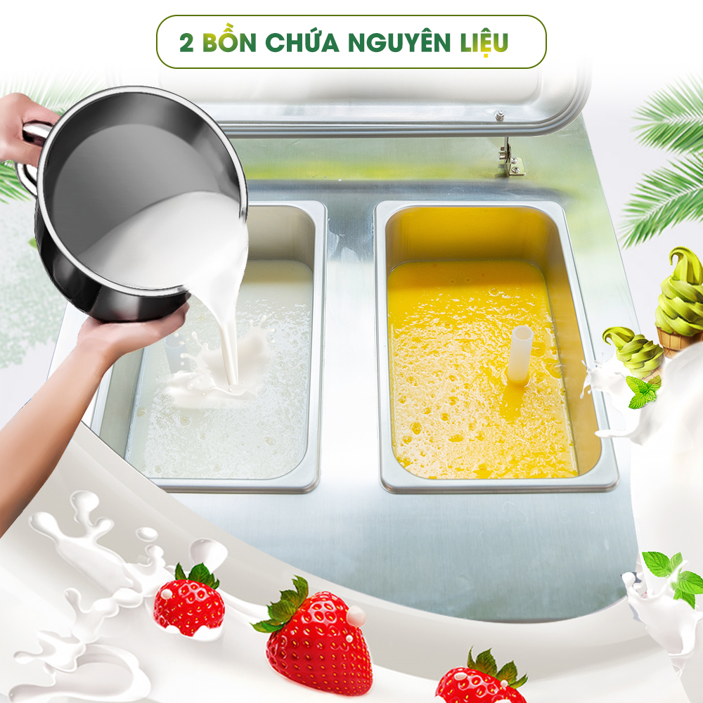 Hệ thống 2 bồn chứa và 3 vòi kem